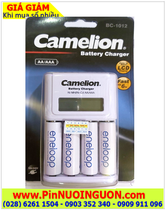 Camelion BC-1012; Bộ sạc pin BC-1012 kèm 4 pin sạc Eneloop BK-3MCCE/2BT (AA2000mAh 1.2v)